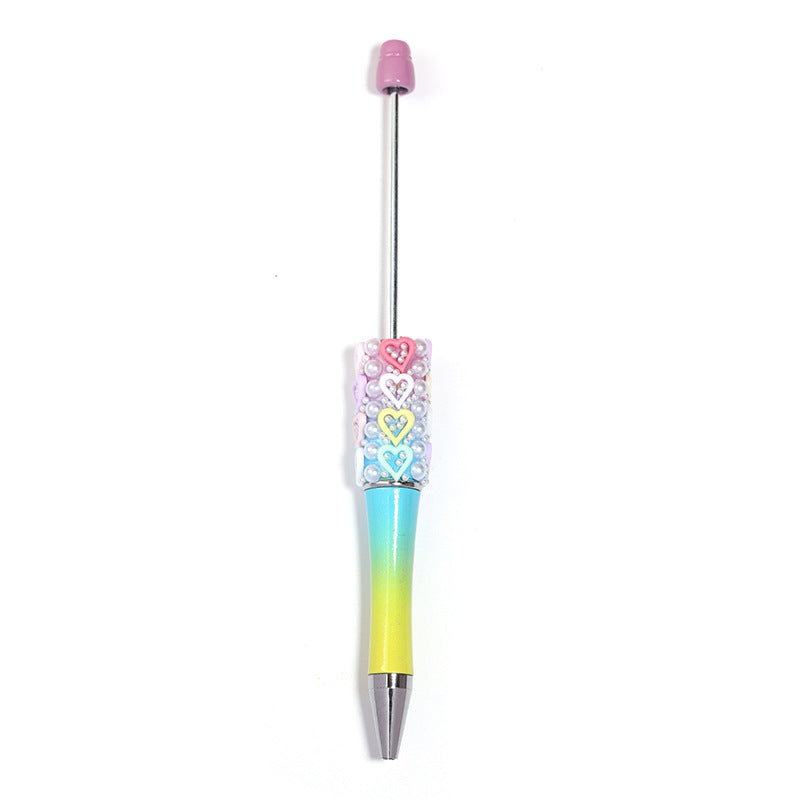 DIY Pearl Heart Multi-color Pen