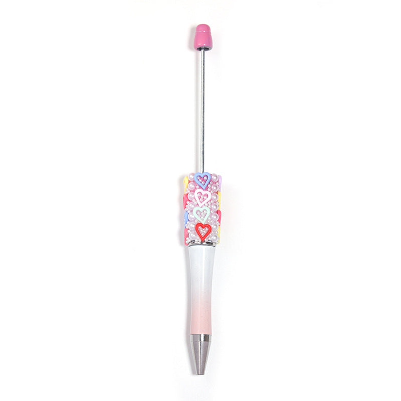DIY Pearl Heart Multi-color Pen