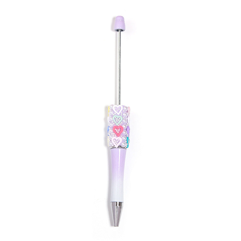 DIY Pearl Heart Multi-color Pen
