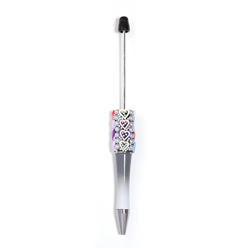 DIY Pearl Heart Multi-color Pen