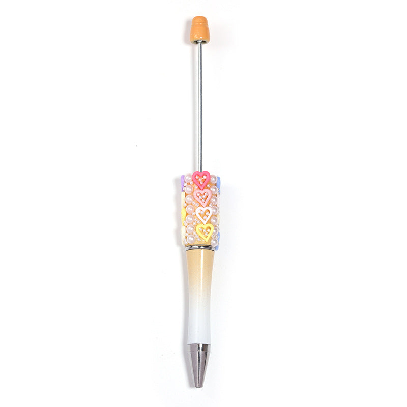 DIY Pearl Heart Multi-color Pen
