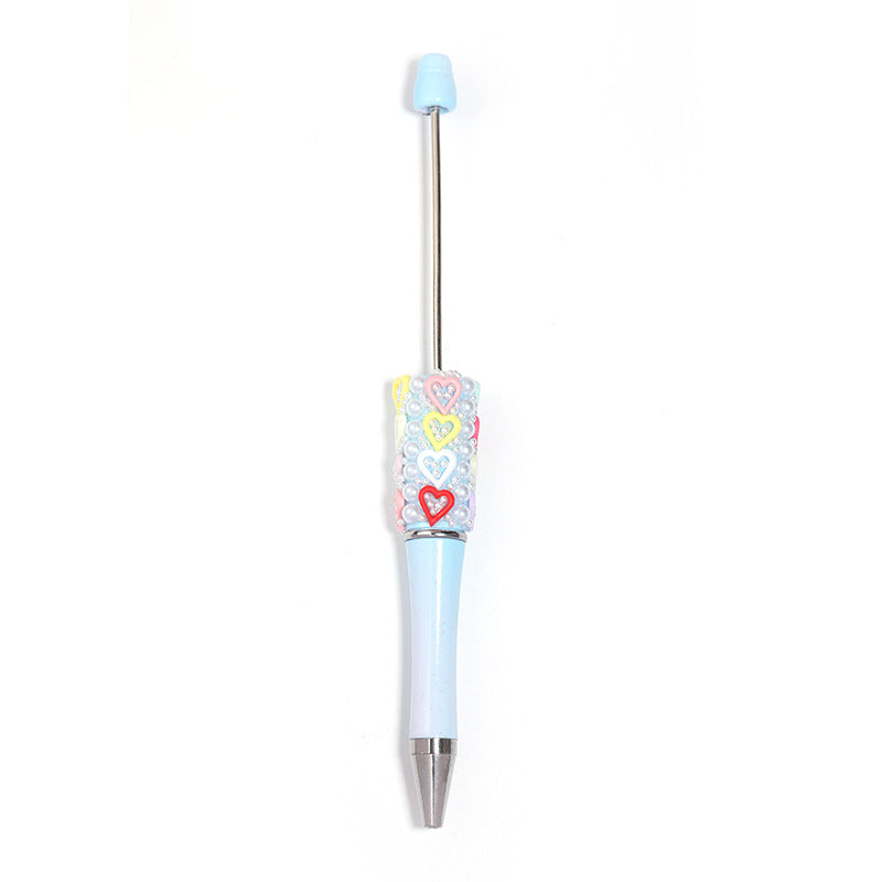 DIY Pearl Heart Multi-color Pen