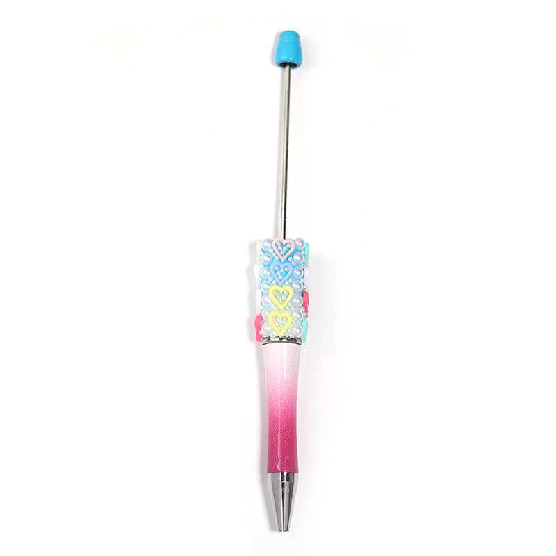 DIY Pearl Heart Multi-color Pen