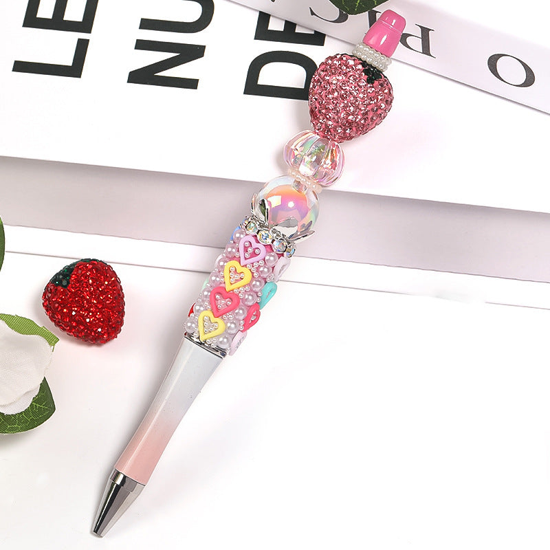 DIY Pearl Heart Multi-color Pen