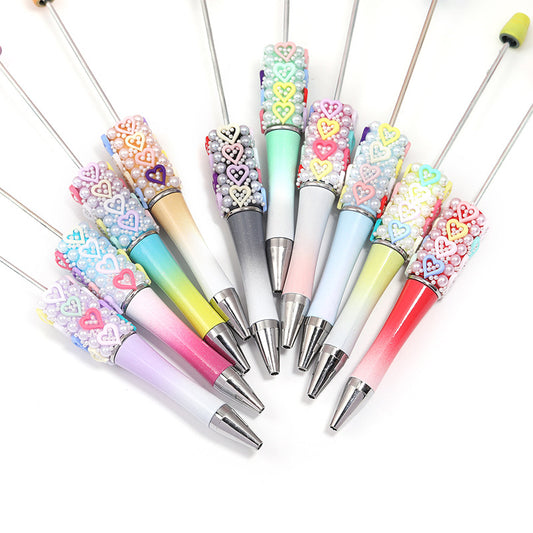 DIY Pearl Heart Multi-color Pen