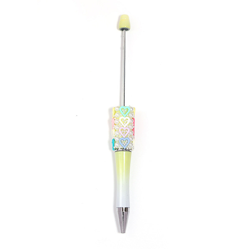 DIY Pearl Heart Multi-color Pen