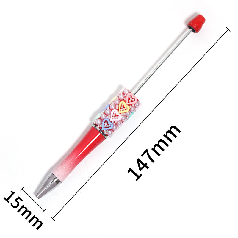 DIY Pearl Heart Multi-color Pen